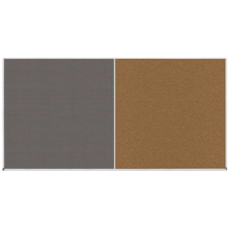 United Visual Products Enclosed Corkboard, 1 Door, 60"x36", 4" Fra UV3417-BRONZE-BLACK